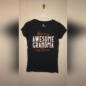 Awesome Grandma Black Tee with Orange Print